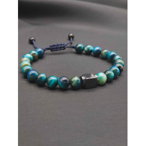 Mens Bracelet-Blue Tiger eye & Hematite Mens Bracelet-Blue Tiger eye & Hematite