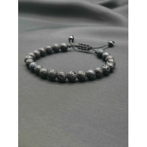 Adjustable Men’s Lava Bracelet – Natural Stone Energy
