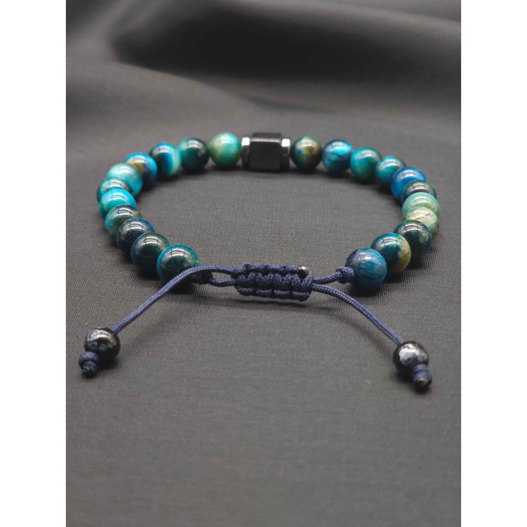 Mens Bracelet-Blue Tiger eye & Hematite