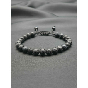 Adjustable Men’s Lava Bracelet – Natural Stone Energy