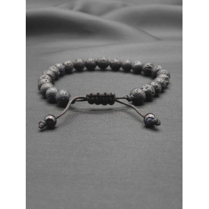 Adjustable Men’s Lava Bracelet – Natural Stone Energy