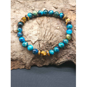 Men’s Blue Tiger Eye Bracelet – Stretch Adjustable, Comfortable Fit