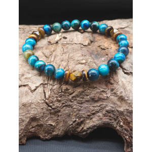 Men’s Blue Tiger Eye Bracelet – Stretch Adjustable, Comfortable Fit