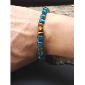 Men’s Blue Tiger Eye Bracelet – Stretch Adjustable, Comfortable Fit