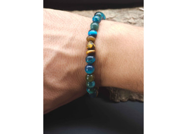 Men’s Blue Tiger Eye Bracelet – Stretch Adjustable, Comfortable Fit