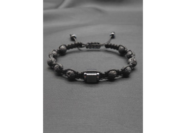 Adjustable Braided Men's Bracelet – Lava Rock & Hematite Stone