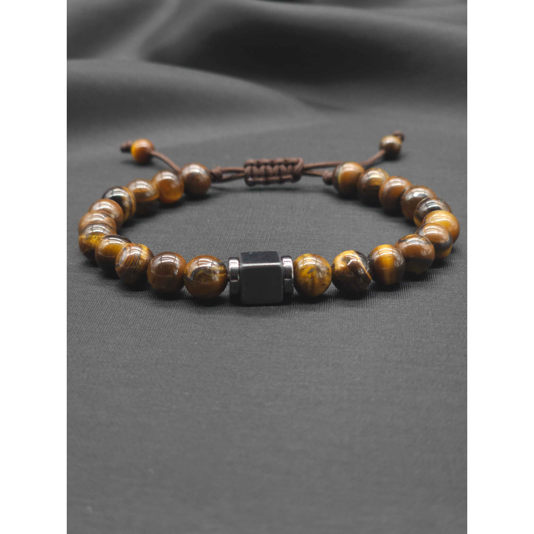 Mens bracelet-Tiger eye & Hematite Mens bracelet-Tiger eye & Hematite