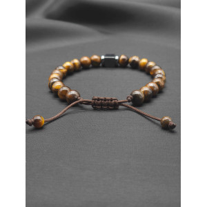 Mens bracelet-Tiger eye & Hematite Mens bracelet-Tiger eye & Hematite