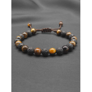 Mens Bracelet-Lava & Tiger eye