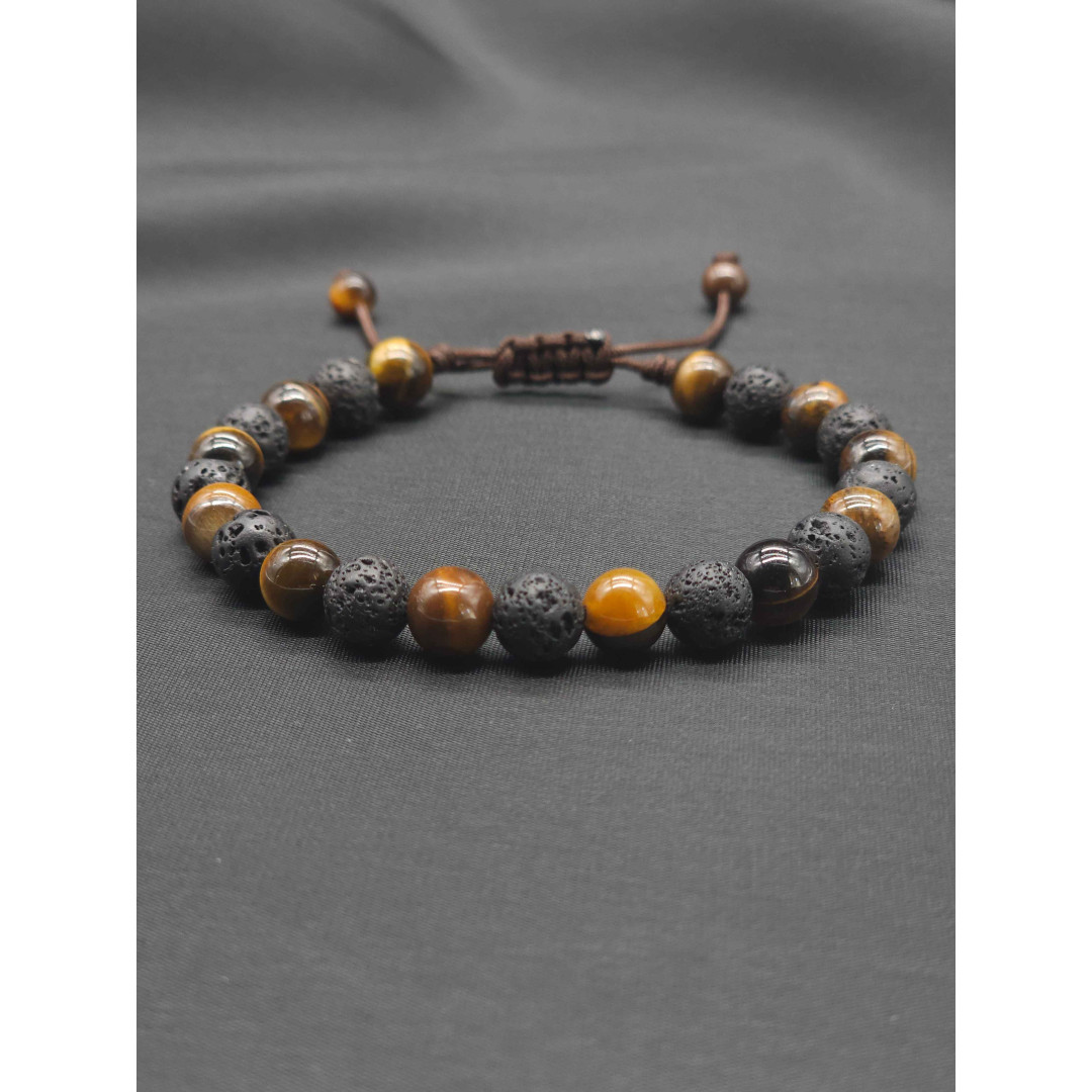 Mens Bracelet-Lava & Tiger eye Mens Bracelet-Lava & Tiger eye