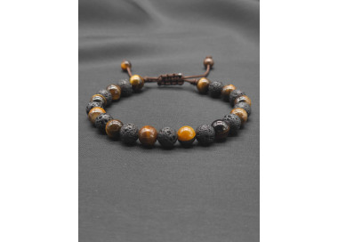 Mens Bracelet-Lava & Tiger eye
