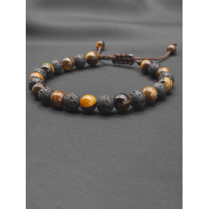 Mens Bracelet-Lava & Tiger eye