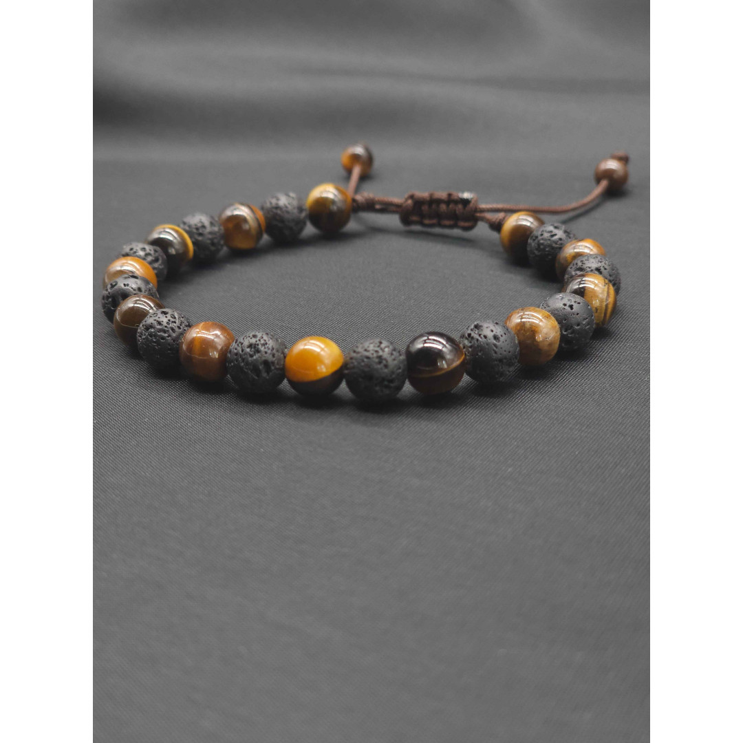 Mens Bracelet-Lava & Tiger eye