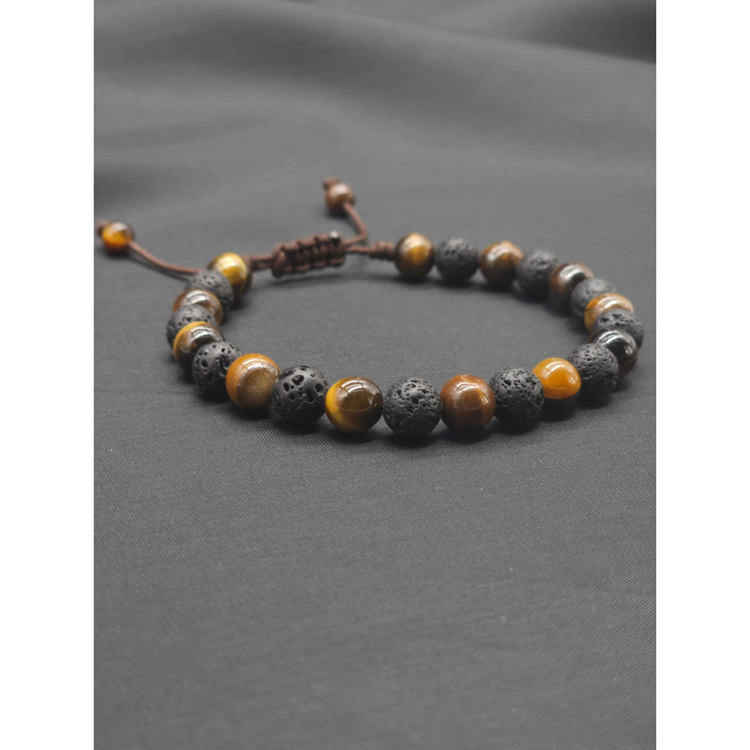 Mens Bracelet-Lava & Tiger eye