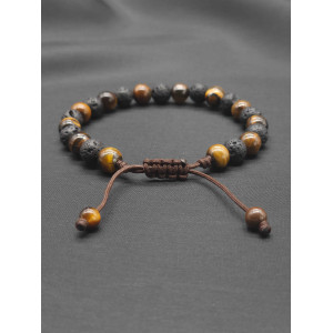 Mens Bracelet-Lava & Tiger eye Mens Bracelet-Lava & Tiger eye
