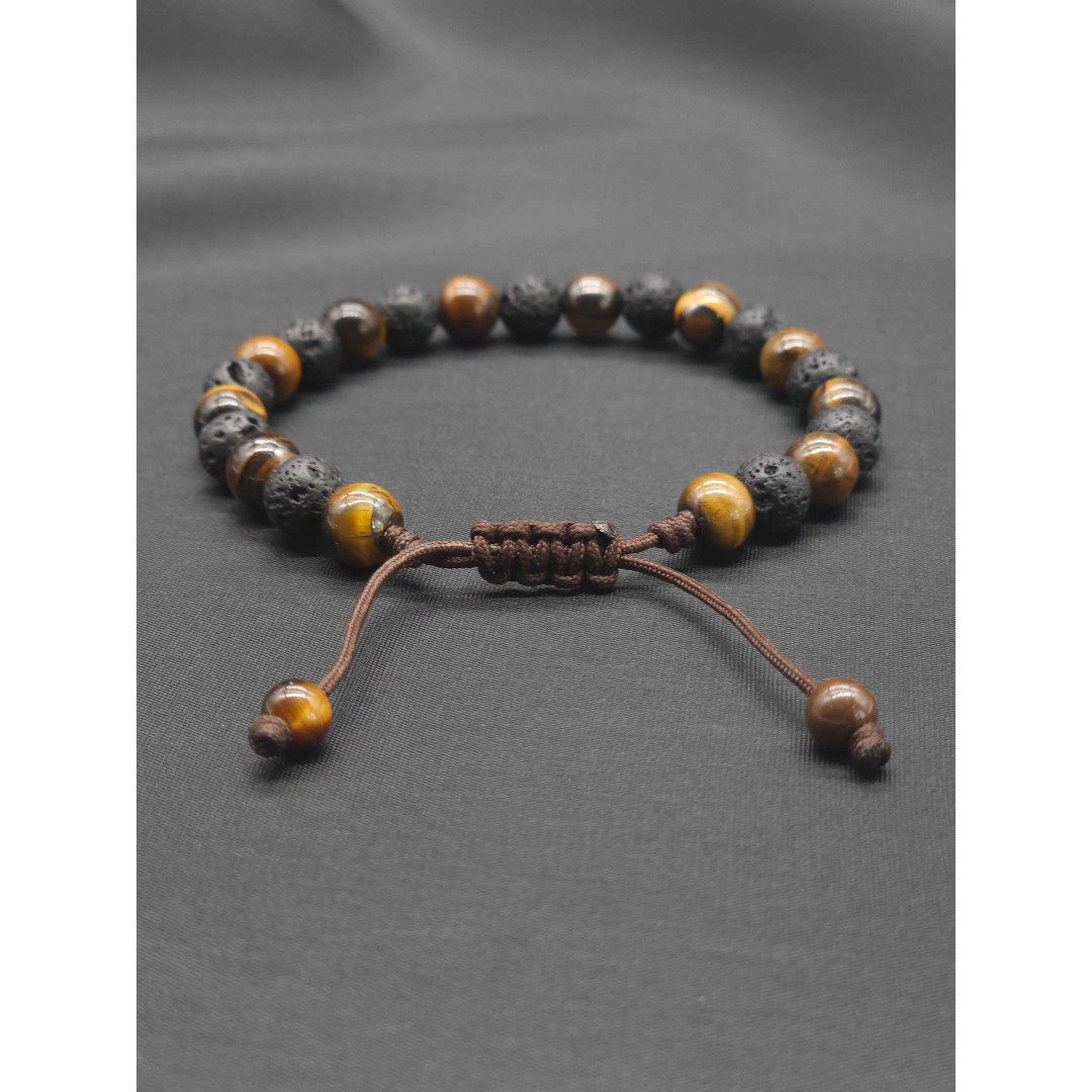 Mens Bracelet-Lava & Tiger eye