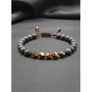 Mens Bracelet-Lava & Tiger eye