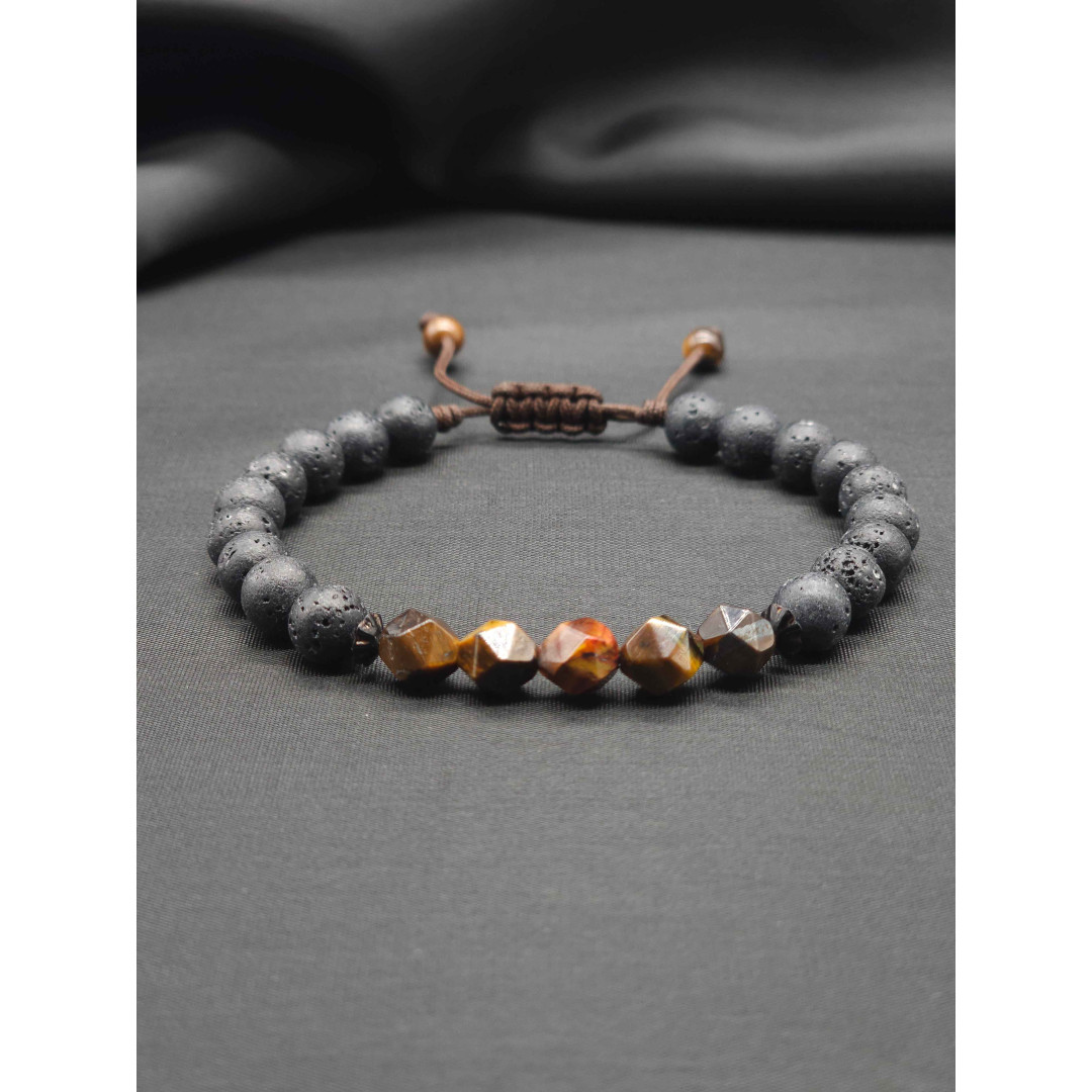 Mens Bracelet-Lava & Tiger eye Mens Bracelet-Lava & Tiger eye