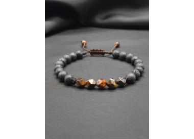 Mens Bracelet-Lava & Tiger eye