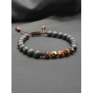 Mens Bracelet-Lava & Tiger eye
