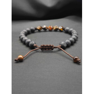 Mens Bracelet-Lava & Tiger eye Mens Bracelet-Lava & Tiger eye