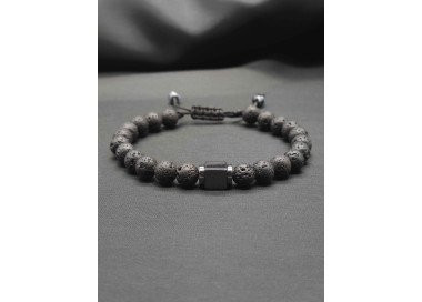 Mens bracelet-Lava & Hematite