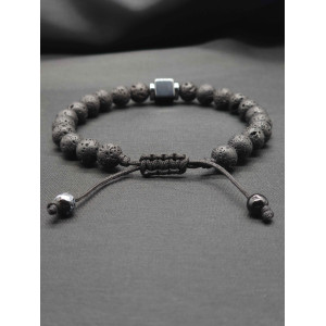 Mens bracelet-Lava & Hematite Mens bracelet-Lava & Hematite