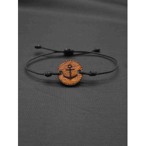 Unisex Oak Wood Bracelet with Anchor Design – Timeless & Unique