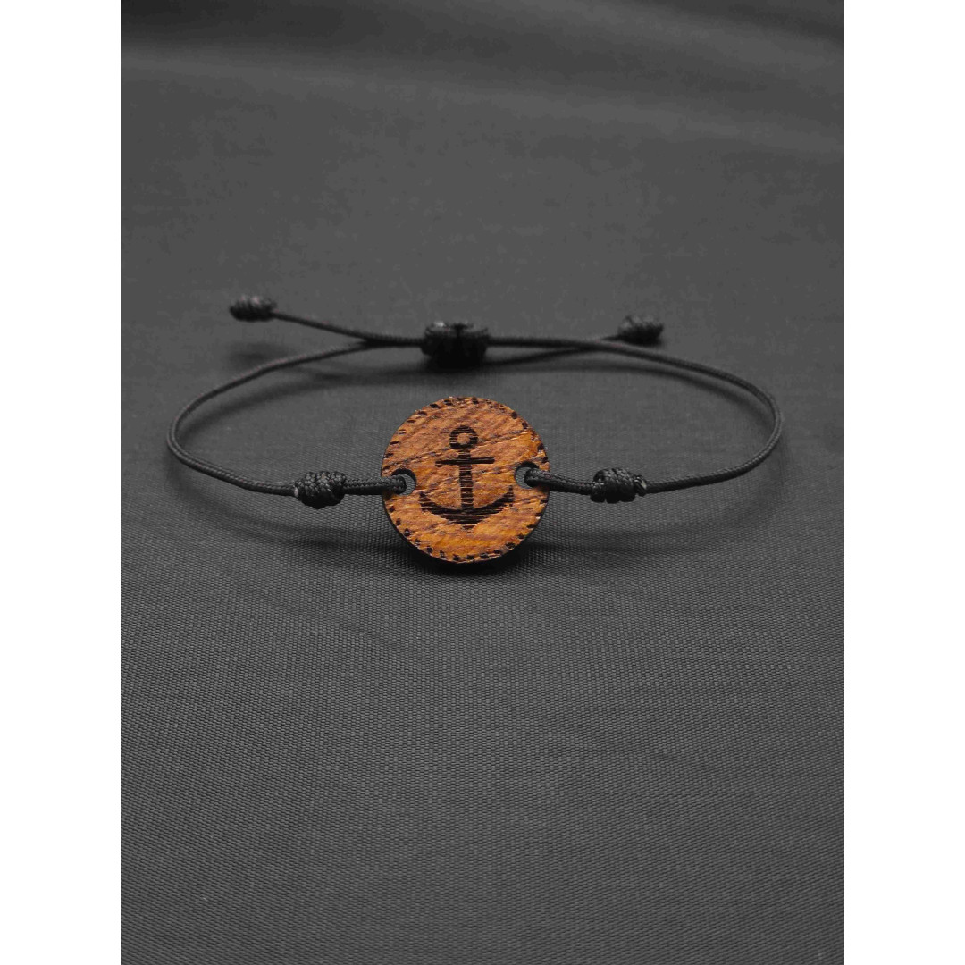 Unisex Oak Wood Bracelet with Anchor Design – Timeless & Unique