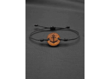 Unisex Oak Wood Bracelet with Anchor Design – Timeless & Unique