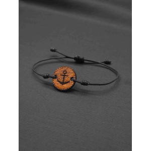 Unisex Oak Wood Bracelet with Anchor Design – Timeless & Unique