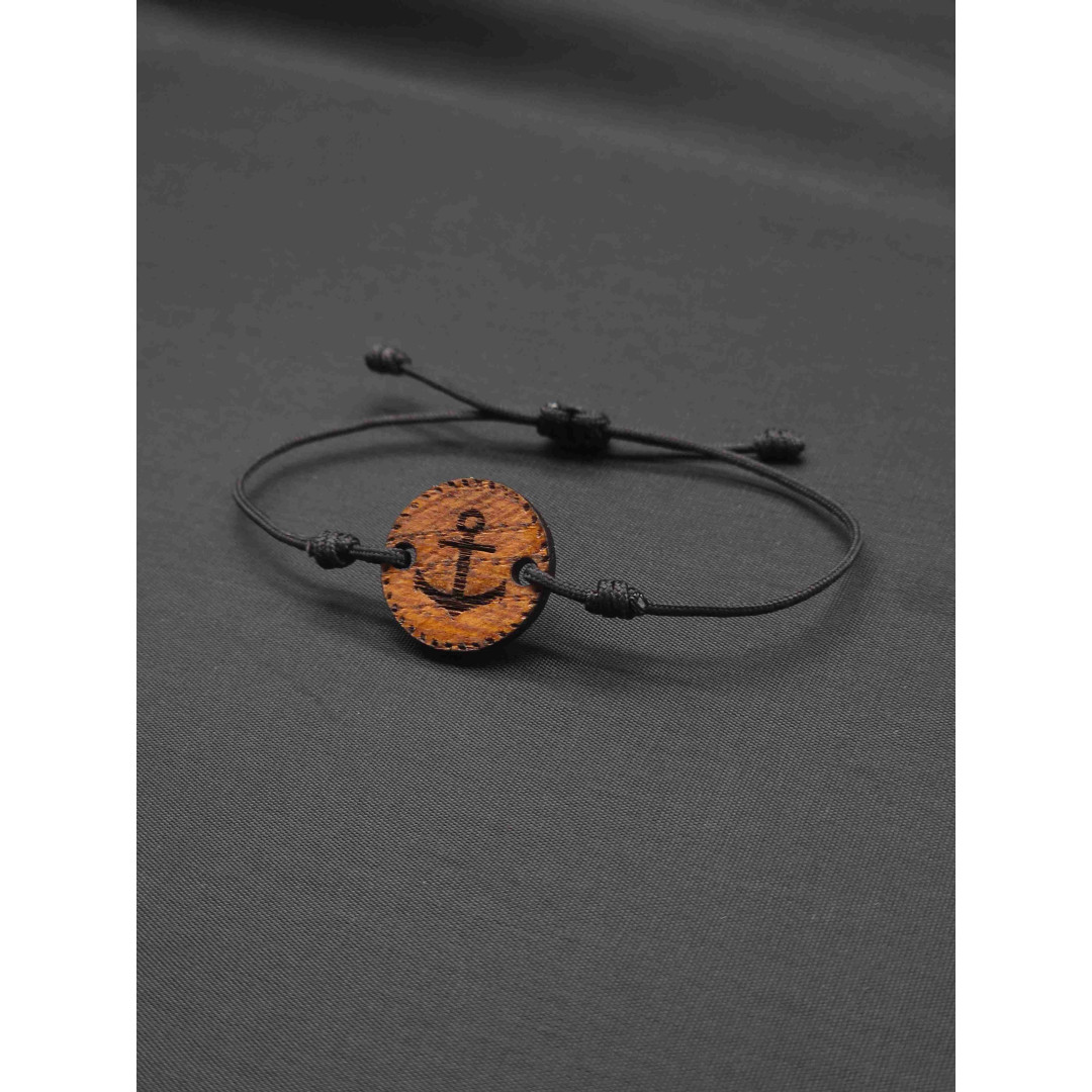 Unisex Oak Wood Bracelet with Anchor Design – Timeless & Unique
