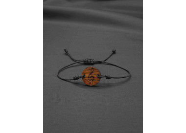 Unisex Treble Clef Bracelet – Handcrafted Oak Wood Design