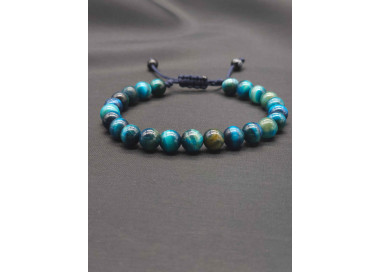 Men’s Blue Tiger’s Eye Bracelet – Handcrafted Braided Cord Design
