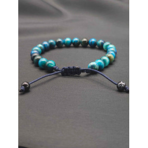Men’s Blue Tiger’s Eye Bracelet – Handcrafted Braided Cord Design