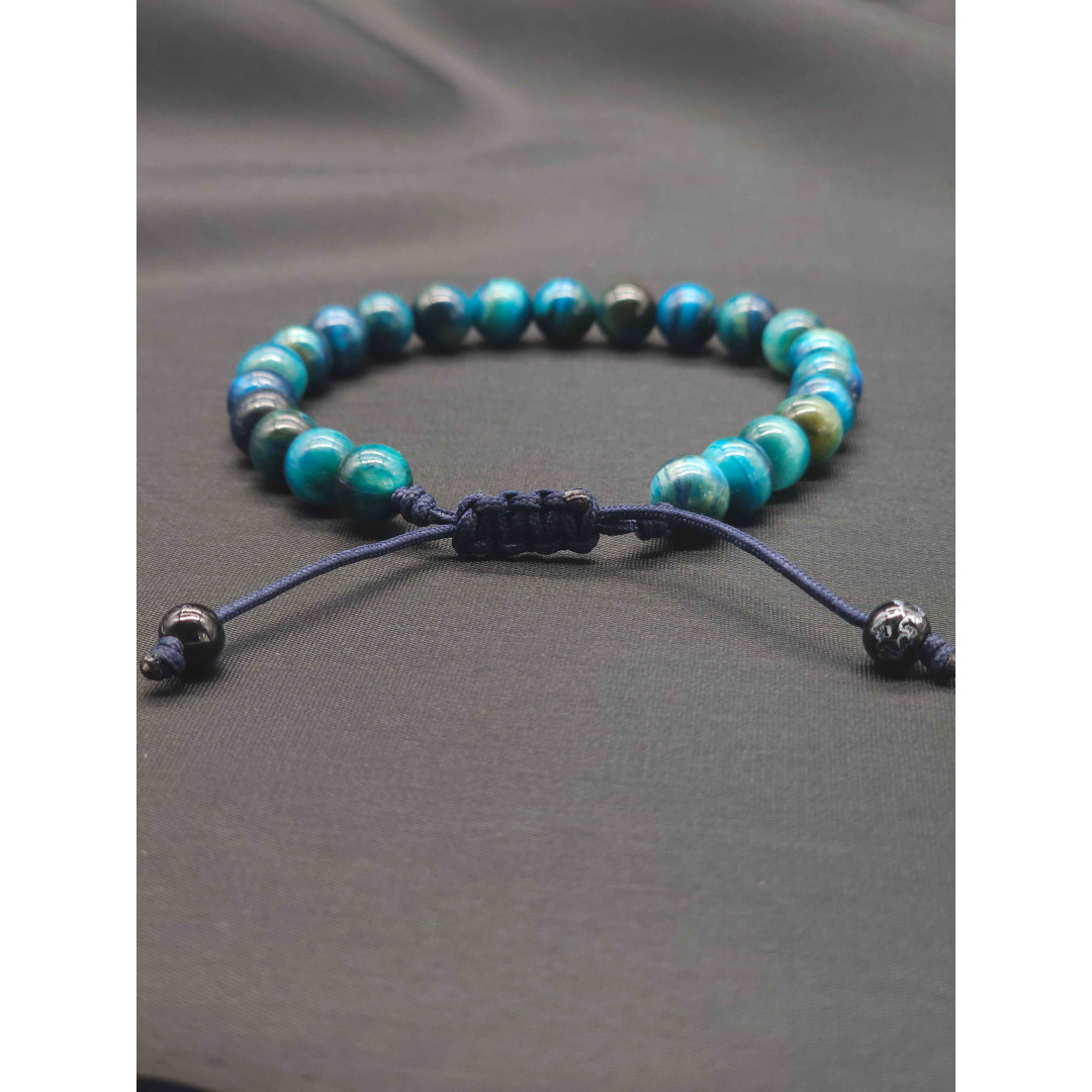 Men’s Blue Tiger’s Eye Bracelet – Handcrafted Braided Cord Design
