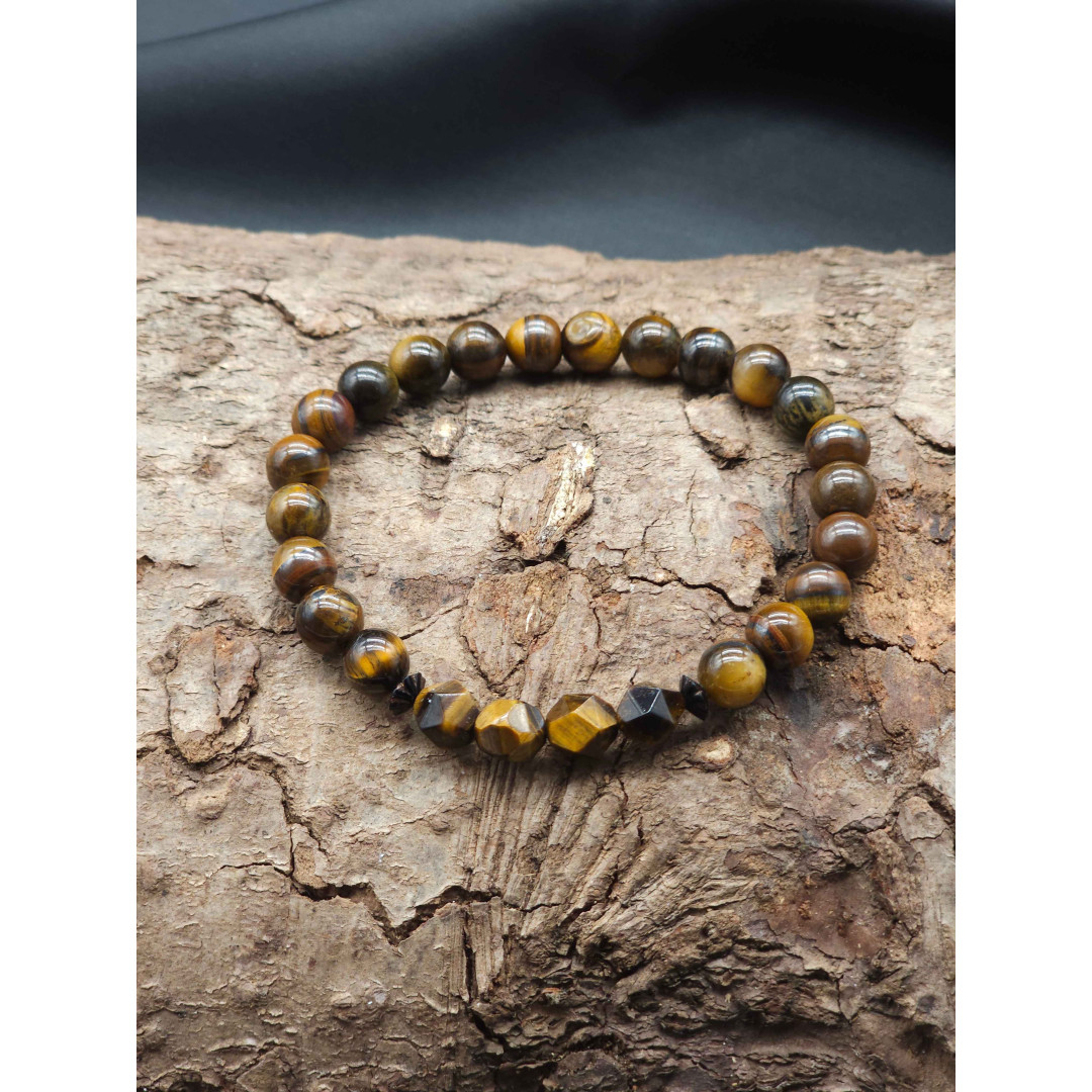 Men’s Brown Tiger Eye Bracelet – Adjustable, Comfortable Fit