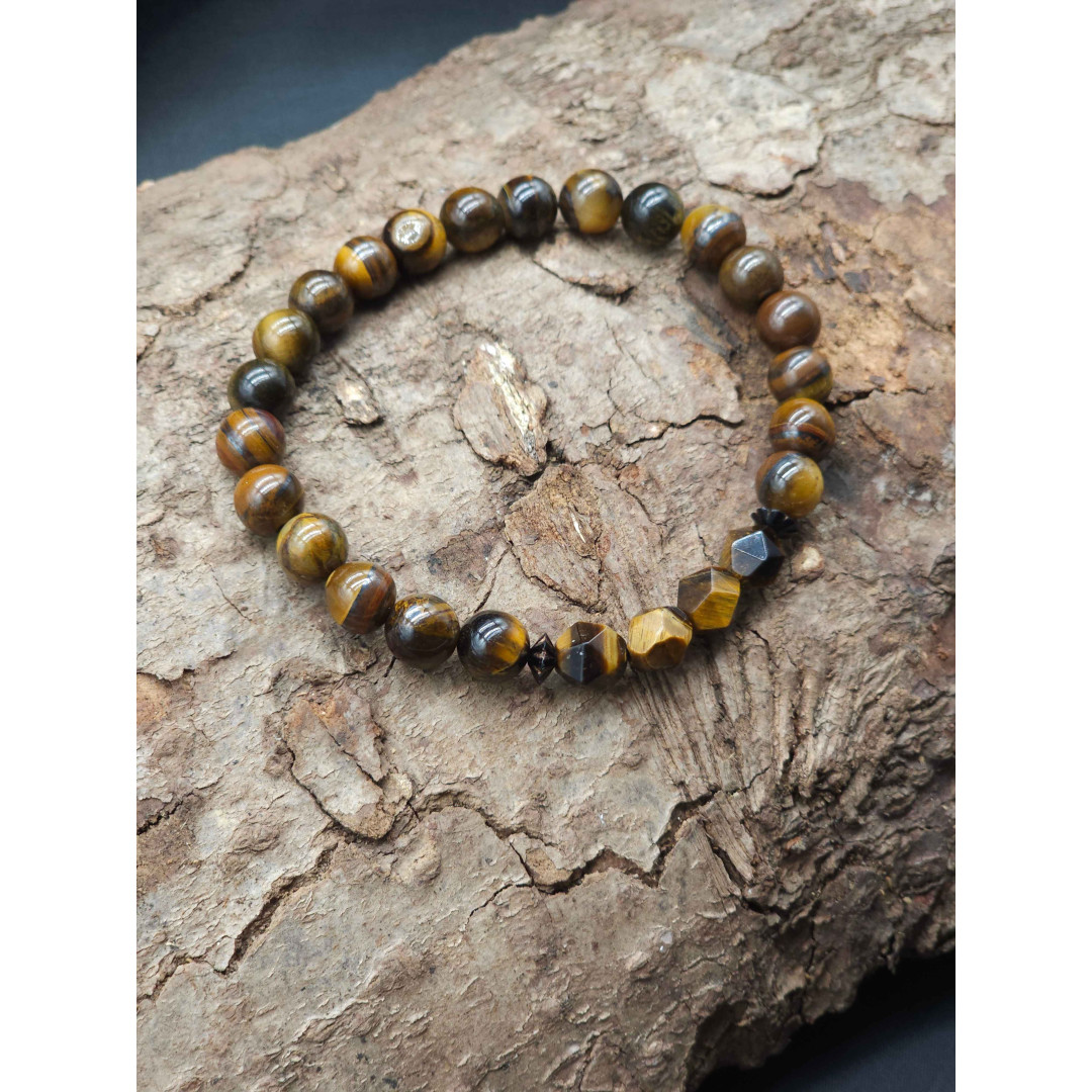 Men’s Brown Tiger Eye Bracelet – Adjustable, Comfortable Fit