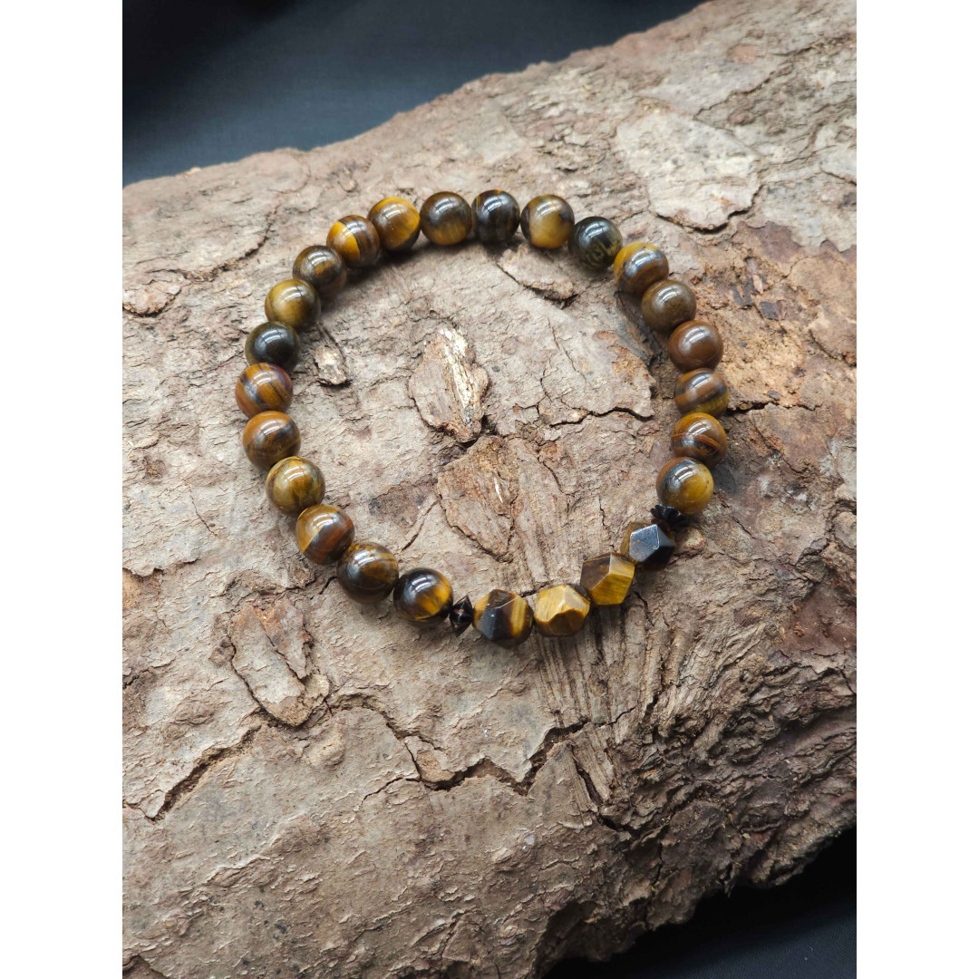 Men’s Brown Tiger Eye Bracelet – Adjustable, Comfortable Fit