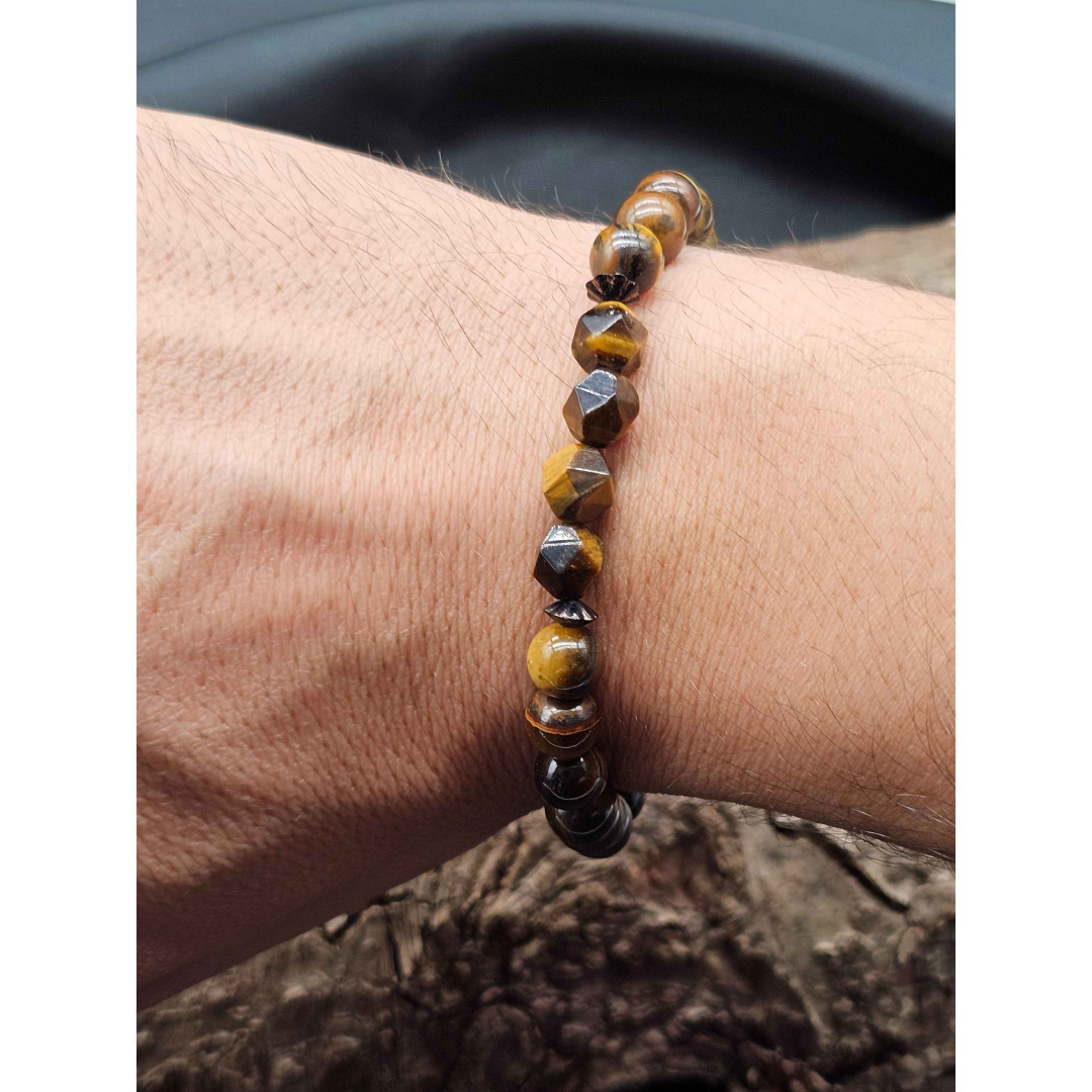 Men’s Brown Tiger Eye Bracelet – Adjustable, Comfortable Fit