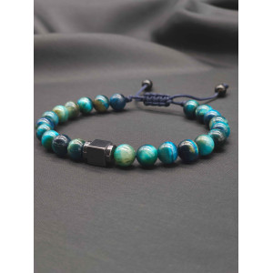 Mens Bracelet-Blue Tiger eye & Hematite